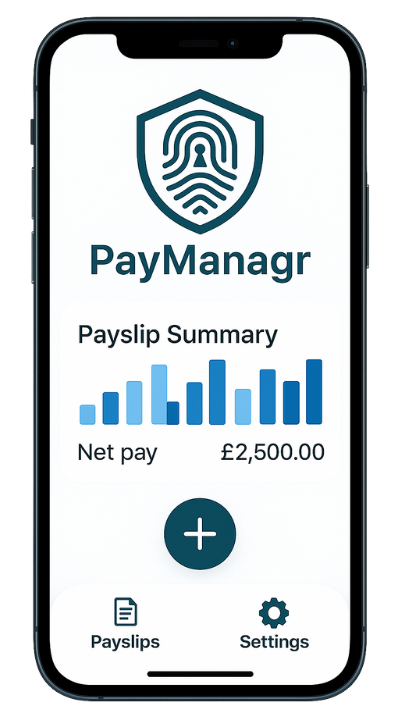 PayManagr mobile app – payslip dashboard preview